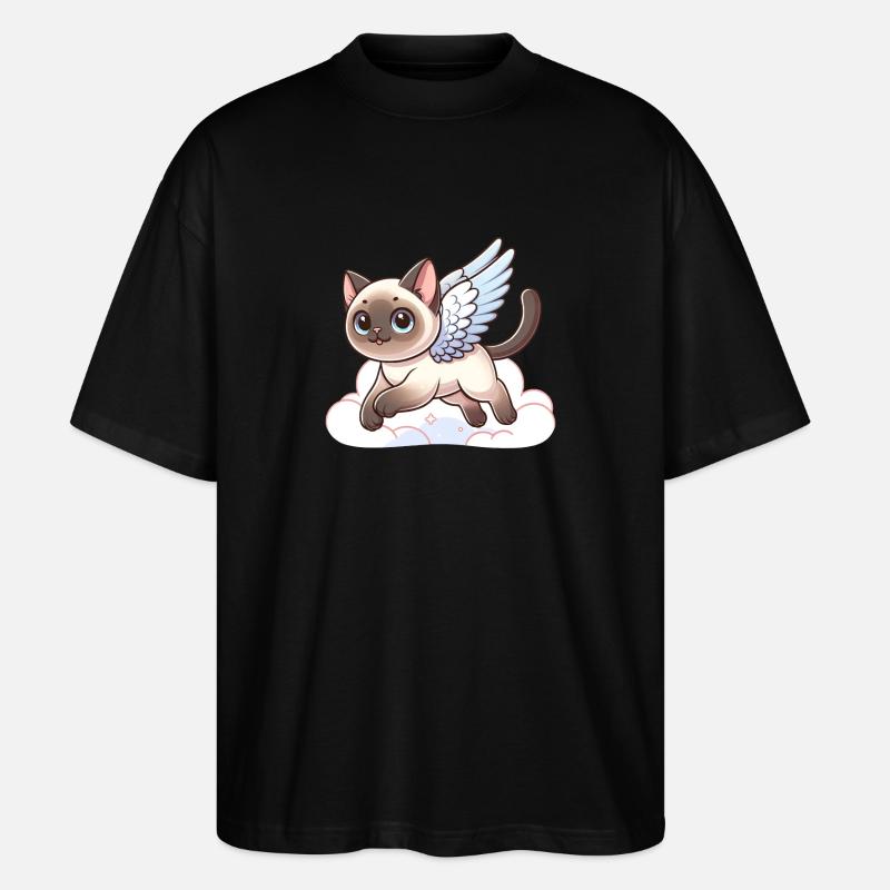 Siamkatze Engel Himmlische Flügel - Stanley/Stella Oversized Unisex Bio T-Shirt Blaster 2.0 - Schwarz