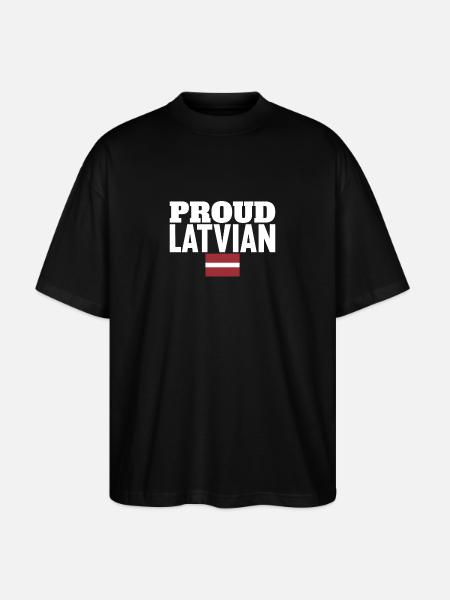 Stolt lettisk lettisk lettisk lettisk flag lettisk - Stanley/Stella Oversize Unisex Øko T-shirt Blaster 2.0 - sort