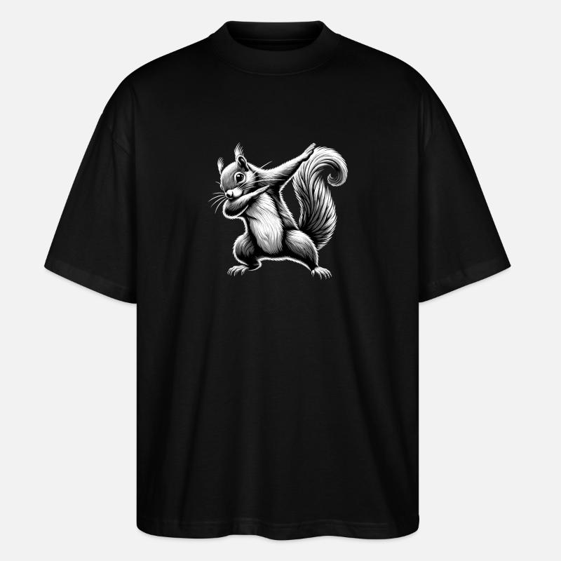 Dabbing Squirrel - Stanley/Stella Oversized Unisex Organic T-shirt Blaster 2.0 - black