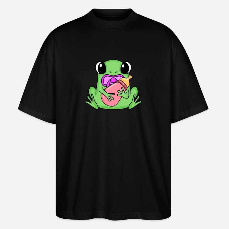 Bébé grenouille - T-shirt bio Blaster 2.0 coupe oversize Stanley/Stella Unisexe - noir
