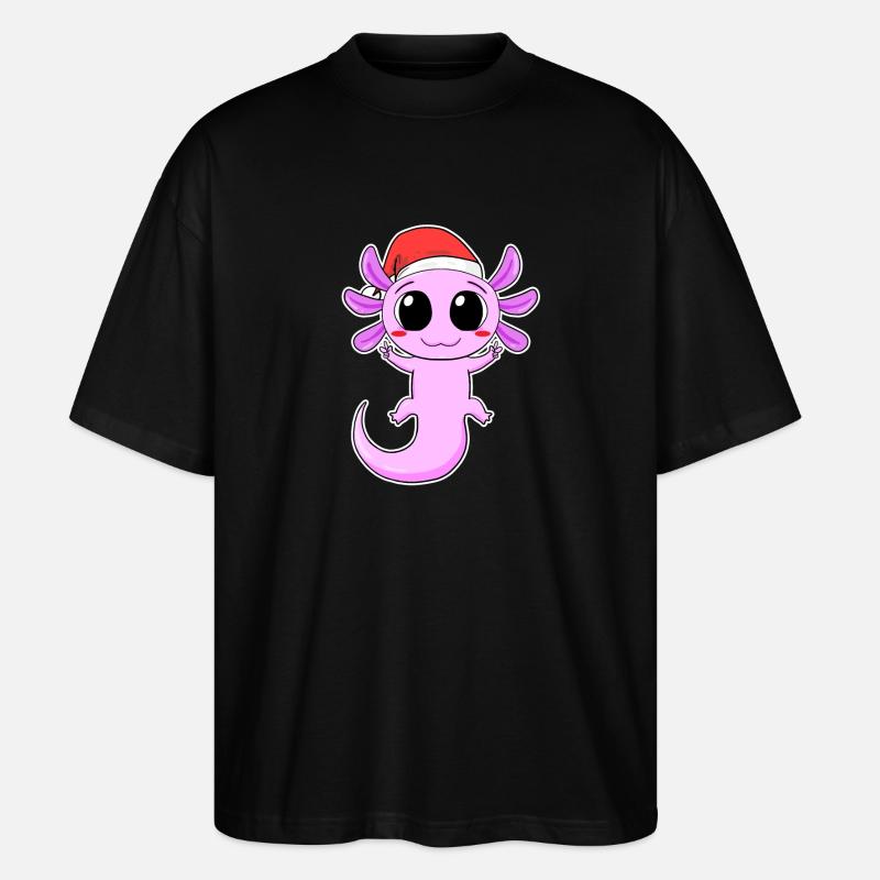 Axolotl Noël - T-shirt bio Blaster 2.0 coupe oversize Stanley/Stella Unisexe - noir