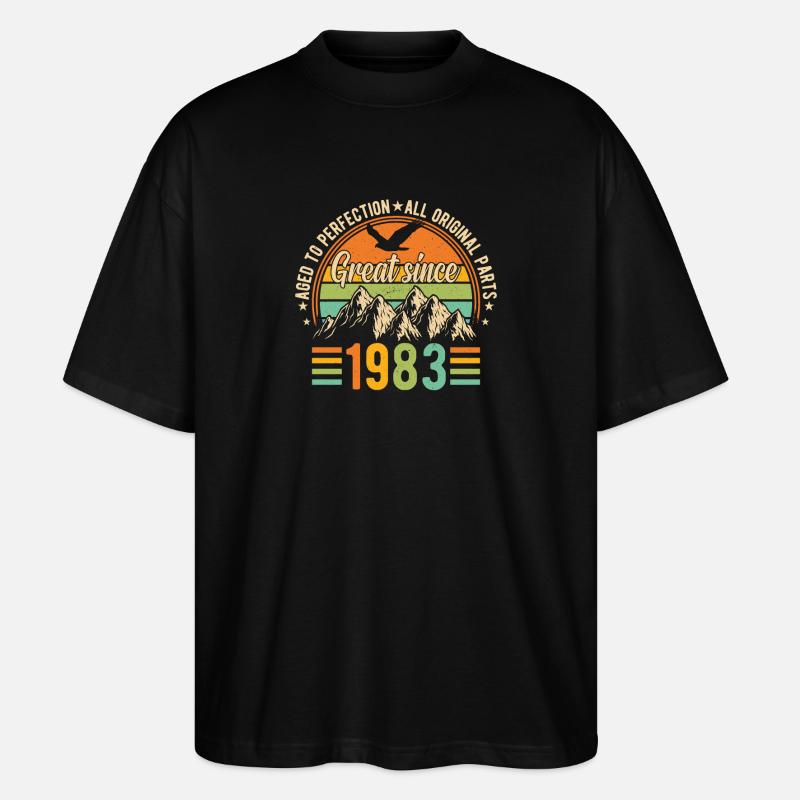 1983 Birthday - Stanley/Stella Oversized Unisex Organic T-shirt Blaster 2.0 - black