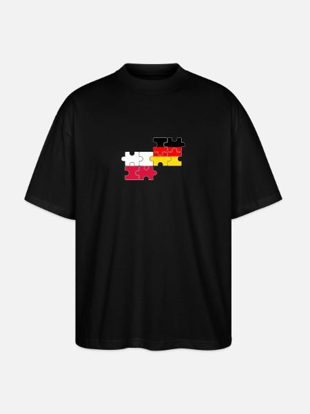 Polen Tyskland Flagga Tyska Polska - Ekologisk Oversized T-shirt Unisex Stanley/Stella Blaster 2.0 - svart