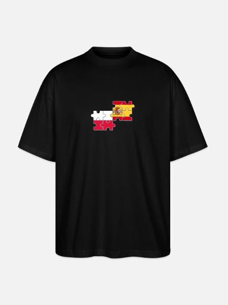 Poland Spain Flag Spanish Polish - Stanley/Stella Oversized Unisex Organic T-shirt Blaster 2.0 - black