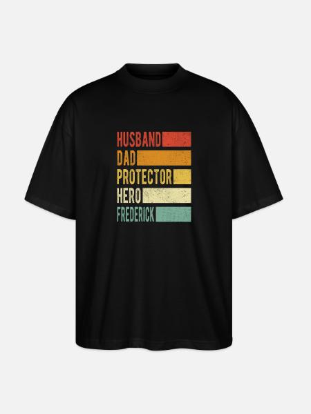Frederick Name Dad Gift - Stanley/Stella Oversized Unisex Organic T-shirt Blaster 2.0 - black
