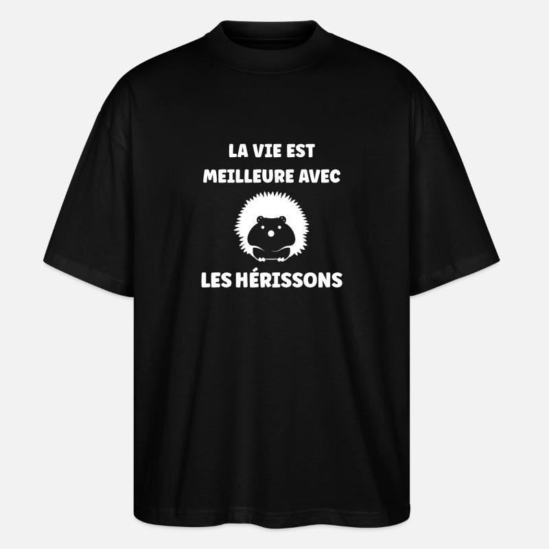 Hérisson - T-shirt bio Blaster 2.0 coupe oversize Stanley/Stella Unisexe - noir