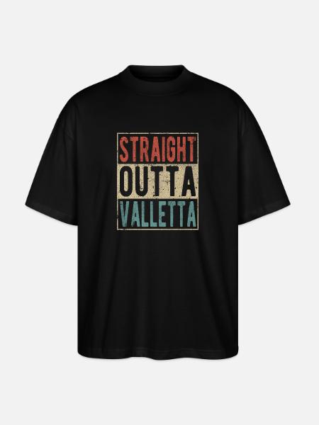 Straight outta Valletta - Stanley/Stella Oversized Unisex Organic T-shirt Blaster 2.0 - black