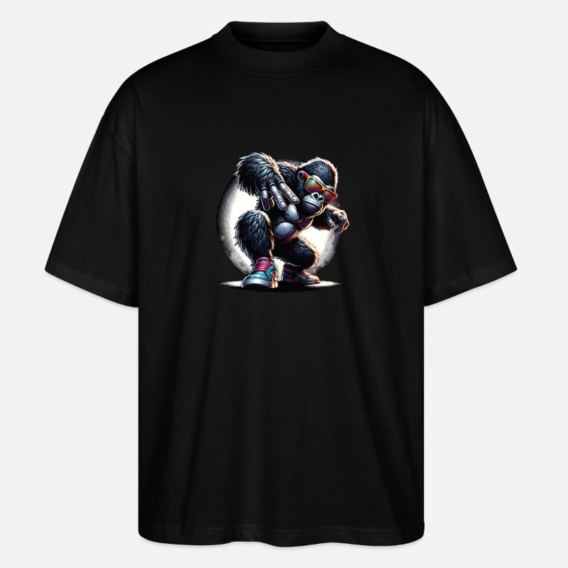 Gorilla mit Sonnenbrille - Stanley/Stella Oversized Unisex Bio T-Shirt Blaster 2.0 - Schwarz