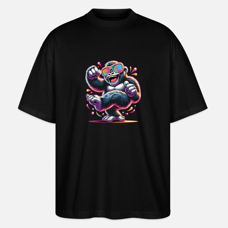 Gorilla mit Sonnenbrille - Stanley/Stella Oversized Unisex Bio T-Shirt Blaster 2.0 - Schwarz