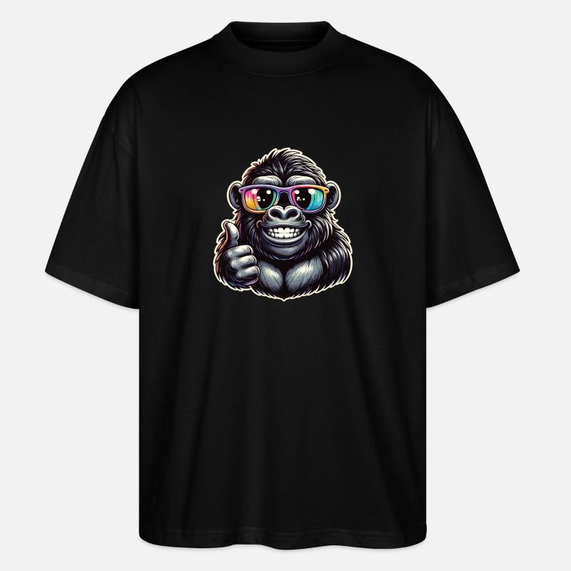 Gorilla with sunglasses - Stanley/Stella Oversized Unisex Organic T-shirt Blaster 2.0 - black