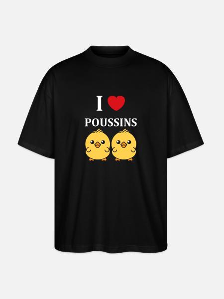 J'aime les poussins - T-shirt bio Blaster 2.0 coupe oversize Stanley/Stella Unisexe - noir