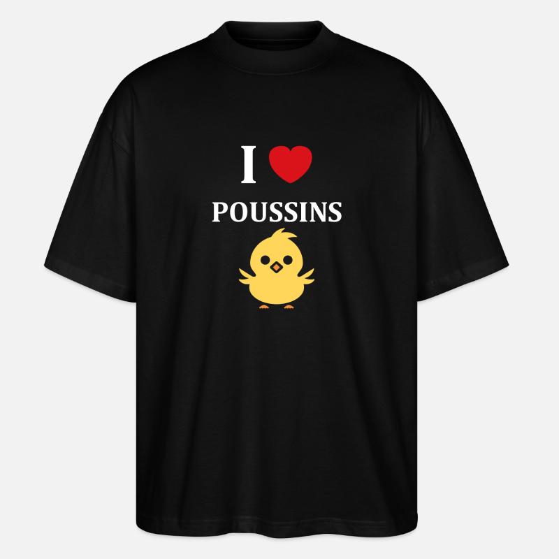 J'aime les poussins - T-shirt bio Blaster 2.0 coupe oversize Stanley/Stella Unisexe - noir