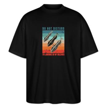 Dulcimer musicien Instrument à cordes pincées Dulcimer martelé - T-shirt bio Blaster 2.0 coupe oversize Stanley/Stella Unisexe - noir - Devant - Alina (178cm) & Michal (187cm)