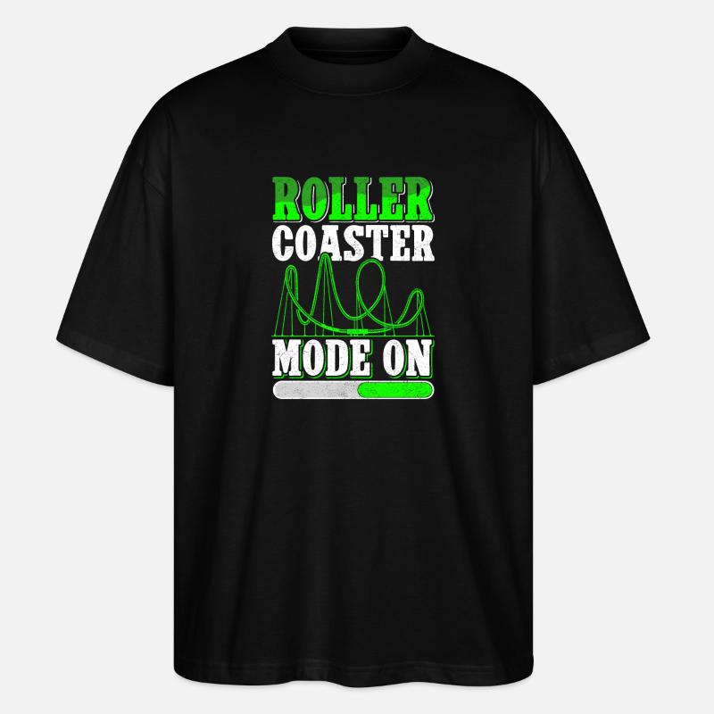 Achterbahn Roller Coaster Rollercoaster Geschenk - Stanley/Stella Oversized Unisex Bio T-Shirt Blaster 2.0 - Schwarz