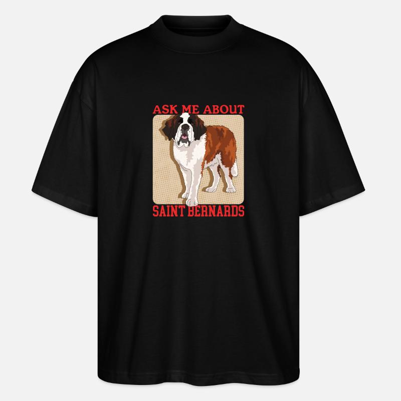 Bernhardiner Hunde St. Bernhardshund Geschenk - Stanley/Stella Oversized Unisex Bio T-Shirt Blaster 2.0 - Schwarz