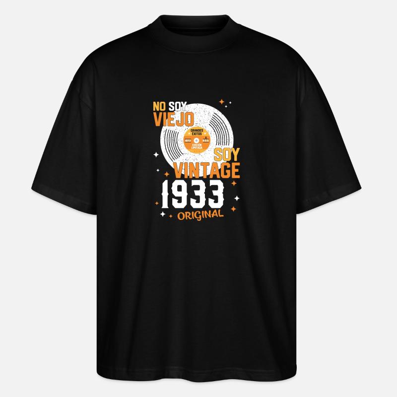 Millésime 90e anniversaire 1933 - T-shirt bio Blaster 2.0 coupe oversize Stanley/Stella Unisexe - noir