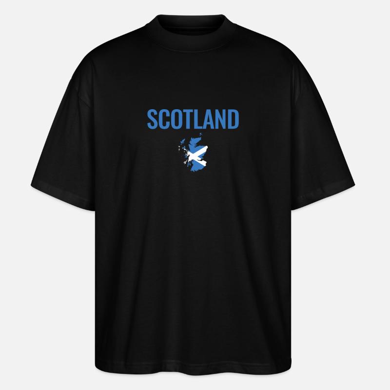 Ecosse Ecosse Carte Drapeau Ecossais - T-shirt bio Blaster 2.0 coupe oversize Stanley/Stella Unisexe - noir