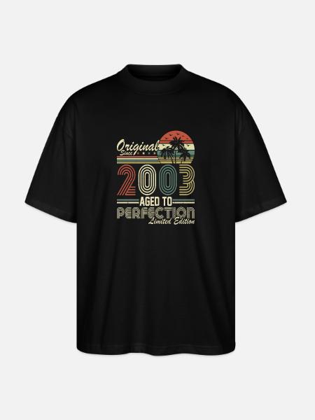 Millésime 2003 Anniversaire - T-shirt bio Blaster 2.0 coupe oversize Stanley/Stella Unisexe - noir