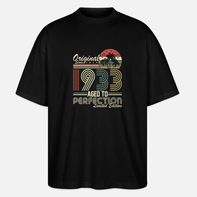 Millésime 1933 Anniversaire - T-shirt bio Blaster 2.0 coupe oversize Stanley/Stella Unisexe - noir