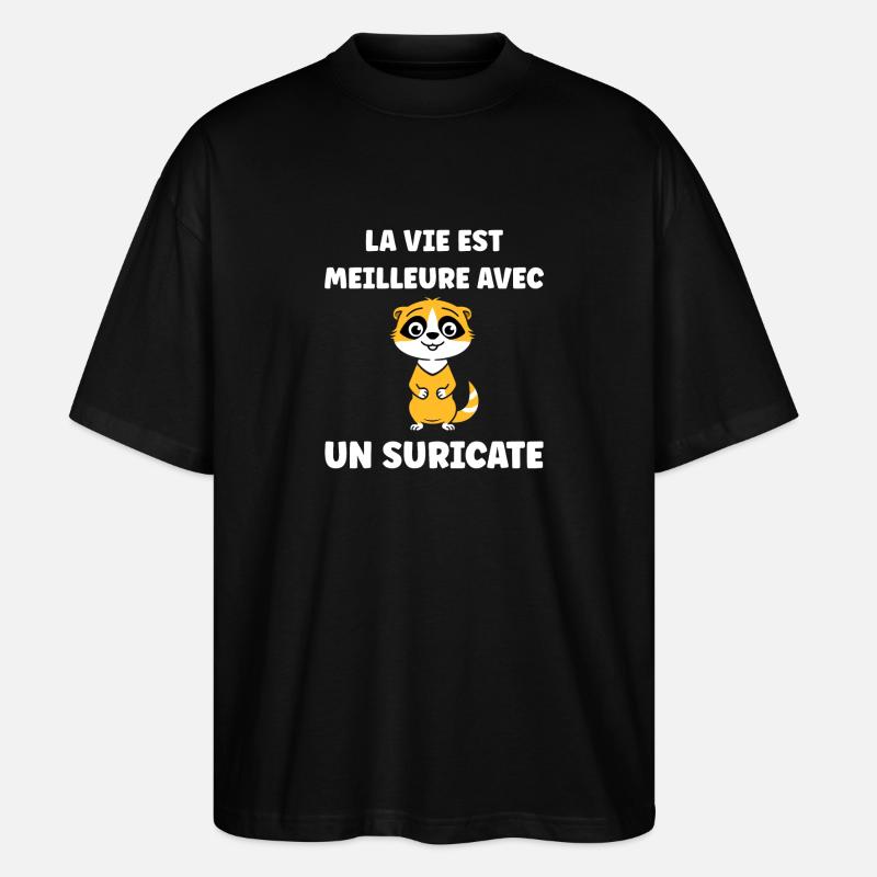 Humour petit suricate - T-shirt bio Blaster 2.0 coupe oversize Stanley/Stella Unisexe - noir