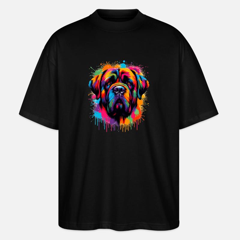 Mastiff Tête de chien Graphique - T-shirt bio Blaster 2.0 coupe oversize Stanley/Stella Unisexe - noir