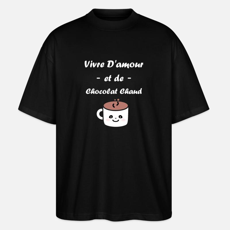 Humour petit chocolat chaud - T-shirt bio Blaster 2.0 coupe oversize Stanley/Stella Unisexe - noir