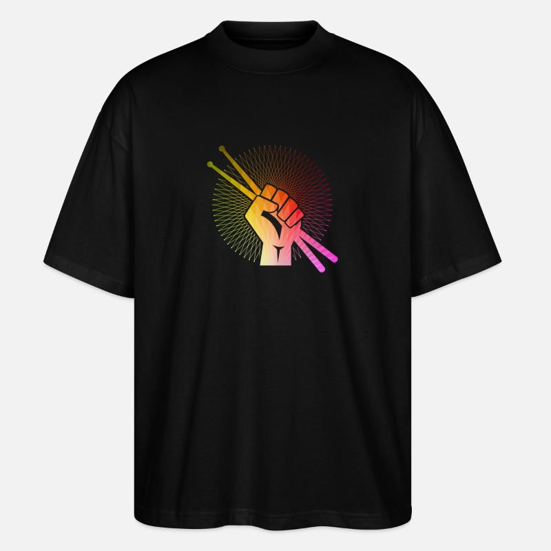 Drummer Drummer Drum Gift - Stanley/Stella Oversized Unisex Organic T-shirt Blaster 2.0 - black