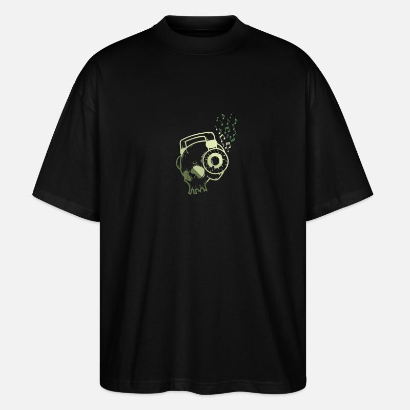 Kopf mit Kopfhörer Musik - Stanley/Stella Oversized Unisex Bio T-Shirt Blaster 2.0 - Schwarz