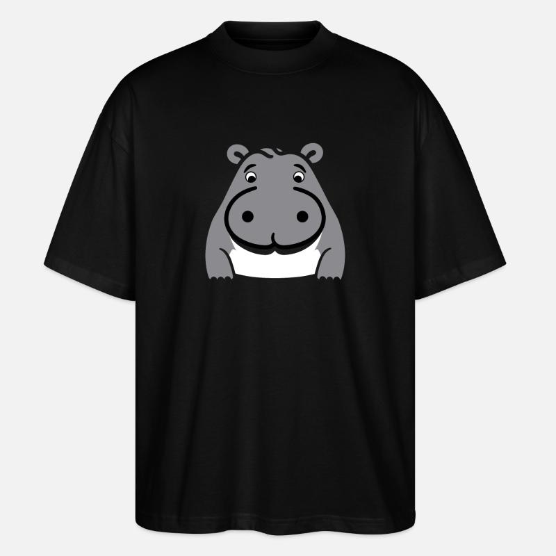 Liebe Kleines Nilpferd - Stanley/Stella Oversized Unisex Bio T-Shirt Blaster 2.0 - Schwarz