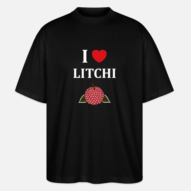 Fruit Humour petit litchi - T-shirt bio Blaster 2.0 coupe oversize Stanley/Stella Unisexe - noir