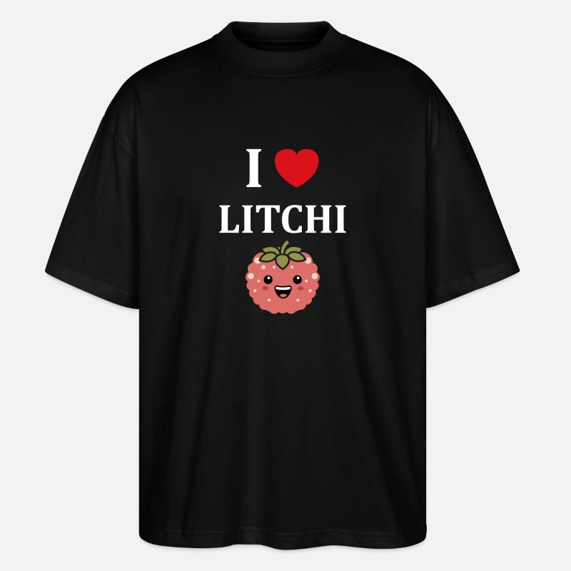 Fruit Humour petit litchi - T-shirt bio Blaster 2.0 coupe oversize Stanley/Stella Unisexe - noir