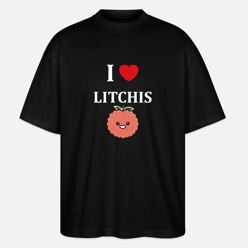 Fruit Humour petit litchi - T-shirt bio Blaster 2.0 coupe oversize Stanley/Stella Unisexe - noir
