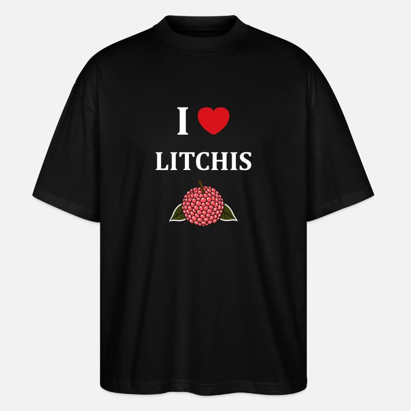 Fruit Humour petit litchi - T-shirt bio Blaster 2.0 coupe oversize Stanley/Stella Unisexe - noir