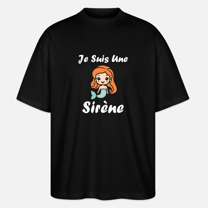 Enfant citation sirène - T-shirt bio Blaster 2.0 coupe oversize Stanley/Stella Unisexe - noir