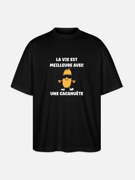 Cacahuètes Humour petite cacahuète - T-shirt bio Blaster 2.0 coupe oversize Stanley/Stella Unisexe - noir