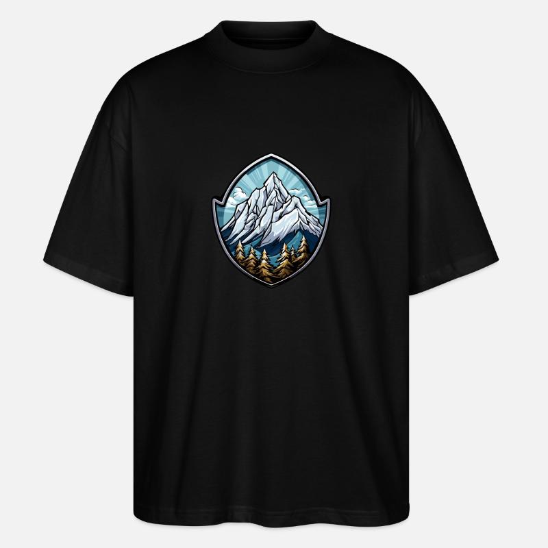 Berge Symbol Wappen - Stanley/Stella Oversized Unisex Bio T-Shirt Blaster 2.0 - Schwarz