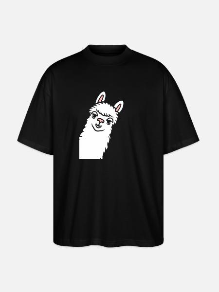 Cute little llama humor - Stanley/Stella Oversized Unisex Organic T-shirt Blaster 2.0 - black