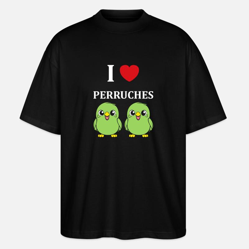 Oiseaux perruches humour petite perruche - T-shirt bio Blaster 2.0 coupe oversize Stanley/Stella Unisexe - noir