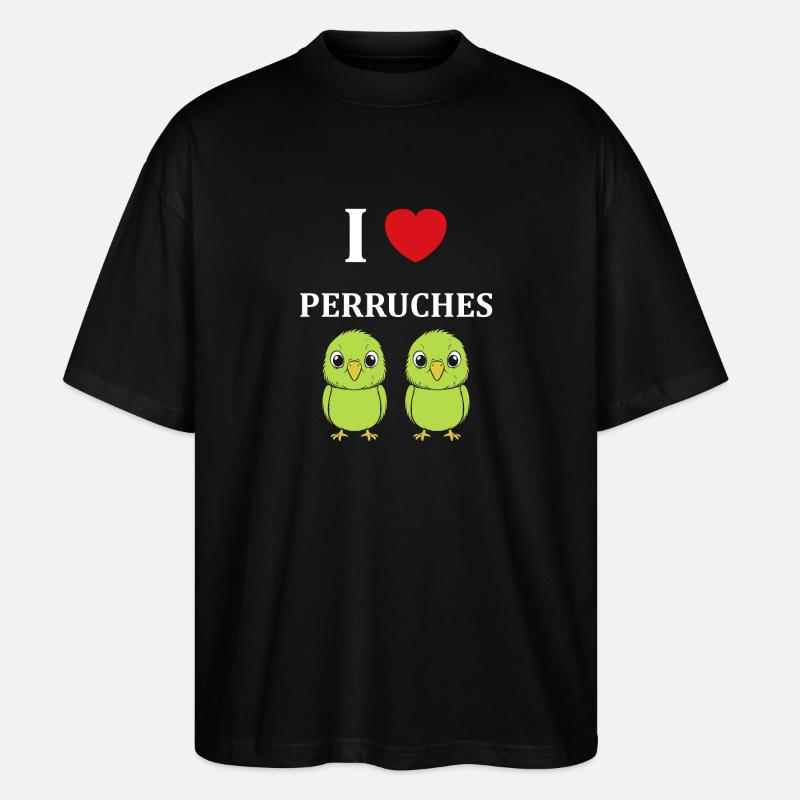 Oiseaux perruches humour petite perruche - T-shirt bio Blaster 2.0 coupe oversize Stanley/Stella Unisexe - noir
