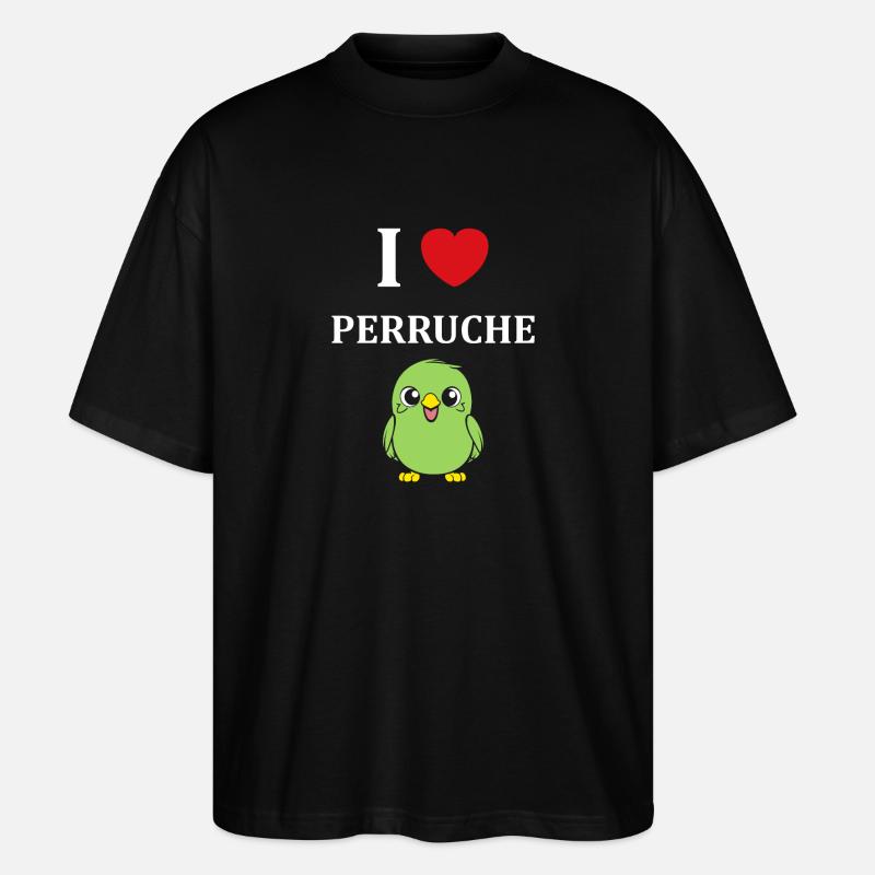 Oiseaux perruches humour petite perruche - T-shirt bio Blaster 2.0 coupe oversize Stanley/Stella Unisexe - noir