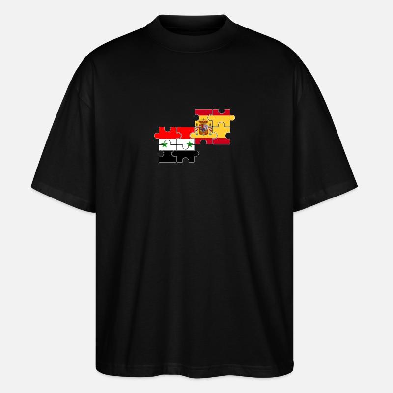Syrien Spanien Flagge Spanier Syrer - Stanley/Stella Oversized Unisex Bio T-Shirt Blaster 2.0 - Schwarz