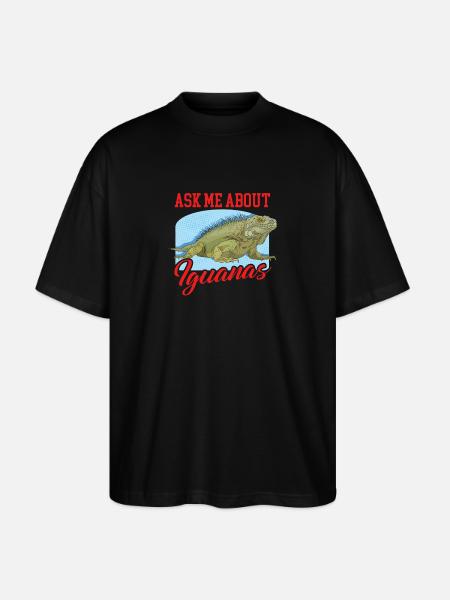 Iguana Lizard Reptile Iguanas Gift - Stanley/Stella Oversized Unisex Organic T-shirt Blaster 2.0 - black