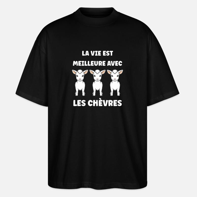 Citation humour petite chèvre - T-shirt bio Blaster 2.0 coupe oversize Stanley/Stella Unisexe - noir