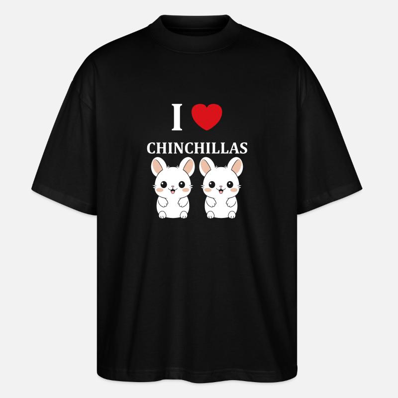 Petit chinchilla mignon - T-shirt bio Blaster 2.0 coupe oversize Stanley/Stella Unisexe - noir