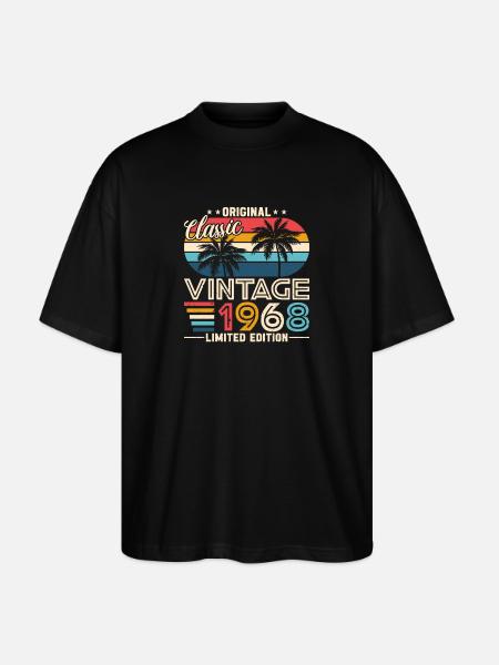 Millésime 1968 Anniversaire - T-shirt bio Blaster 2.0 coupe oversize Stanley/Stella Unisexe - noir