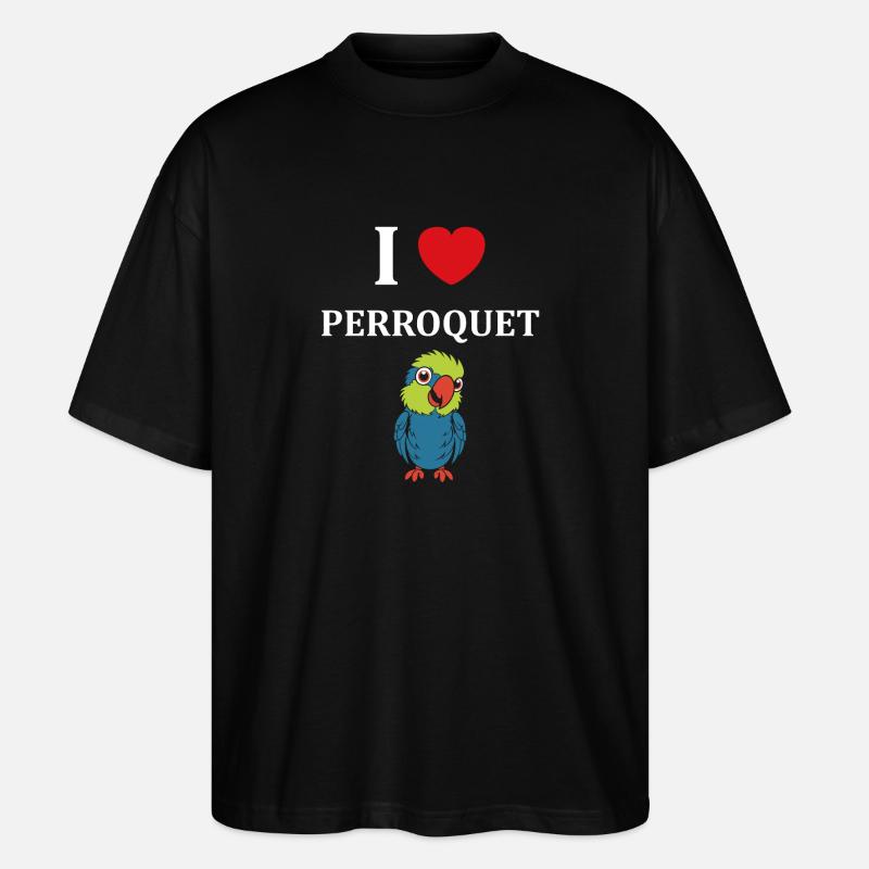 Humour petit perroquet - T-shirt bio Blaster 2.0 coupe oversize Stanley/Stella Unisexe - noir