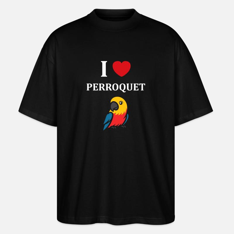 Humour petit perroquet - T-shirt bio Blaster 2.0 coupe oversize Stanley/Stella Unisexe - noir