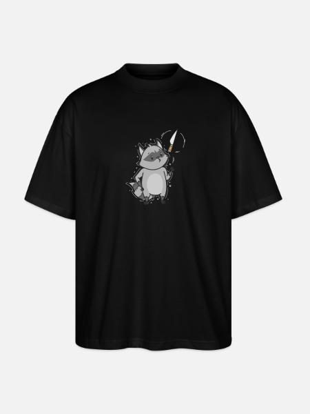 Wäschbar mit Messer Allesfresser - Stanley/Stella Oversized Unisex Bio T-Shirt Blaster 2.0 - Schwarz
