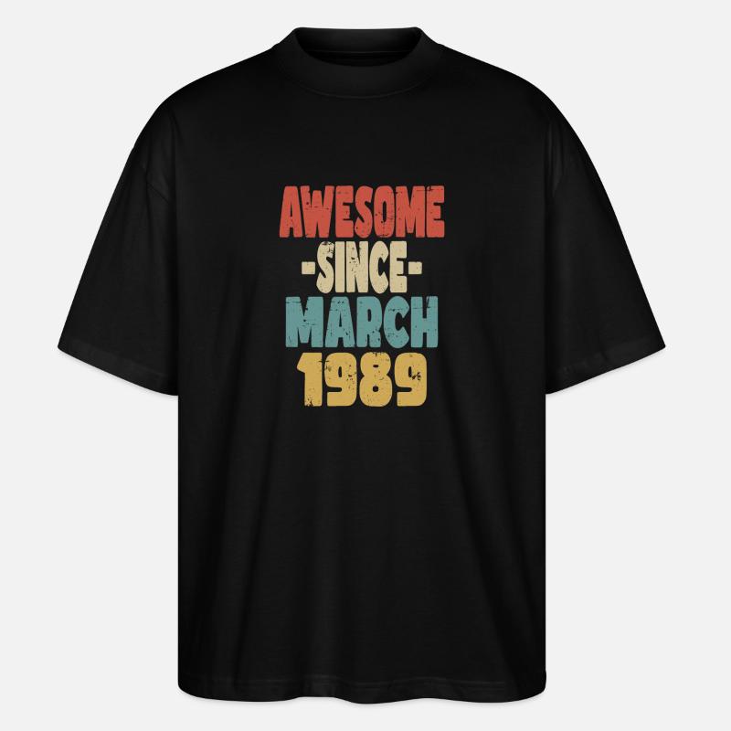Génial mars 1989 - T-shirt bio Blaster 2.0 coupe oversize Stanley/Stella Unisexe - noir