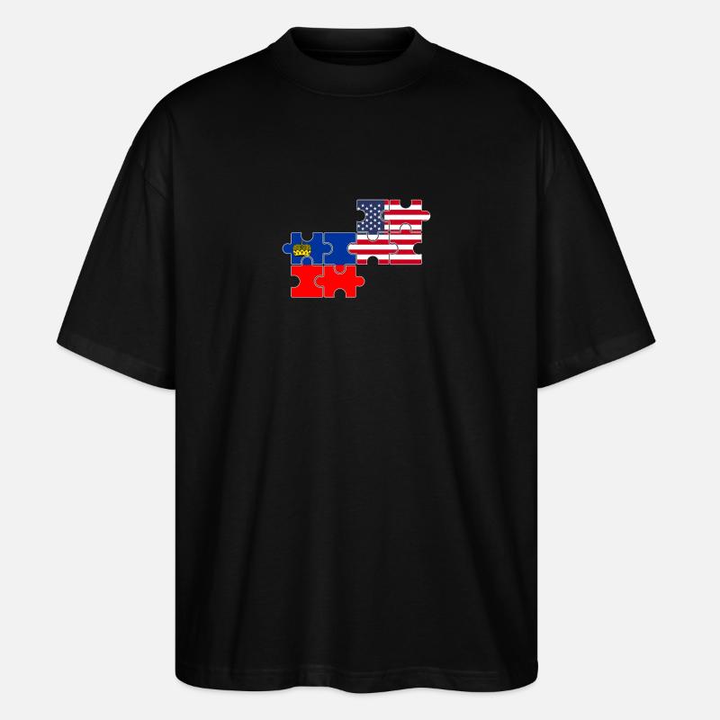 Liechtenstein États-Unis Drapeau Liechtensteiner - T-shirt bio Blaster 2.0 coupe oversize Stanley/Stella Unisexe - noir